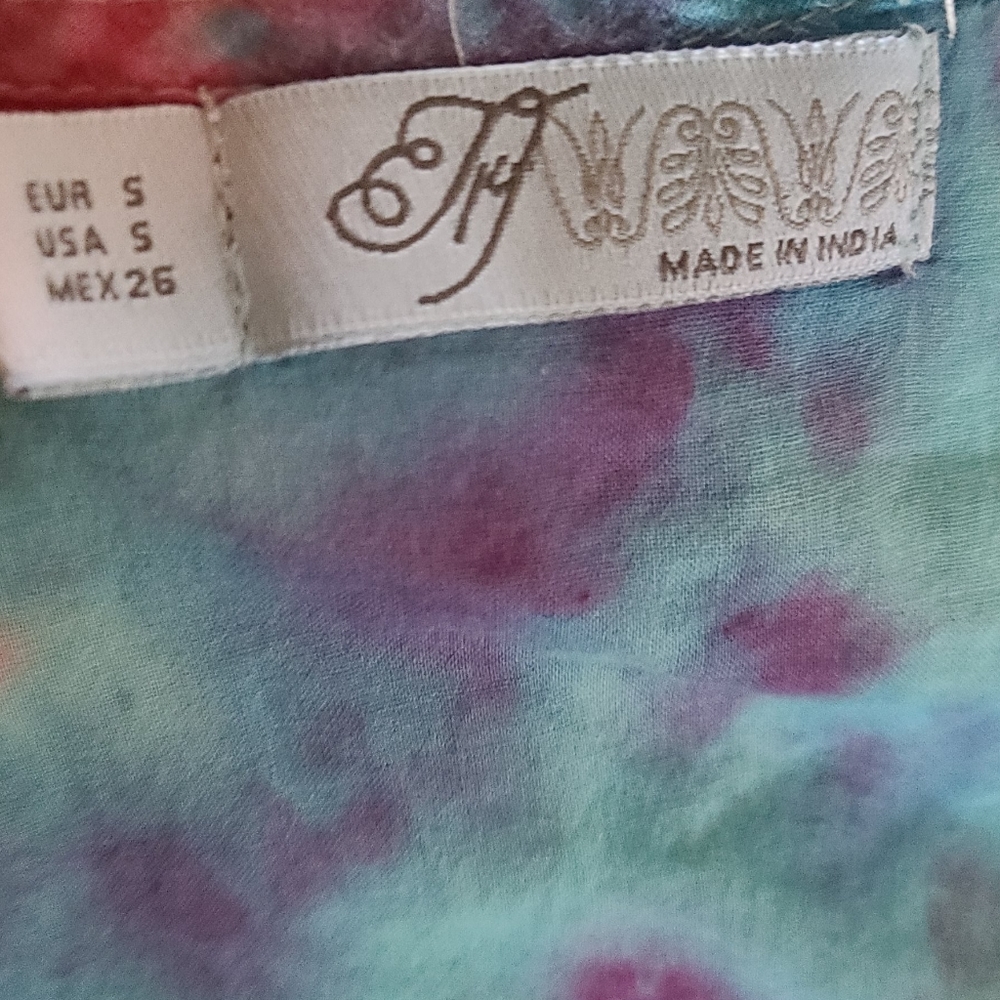 India tie dye babydoll blouse size small - Picture 6 of 6